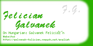 felician galvanek business card